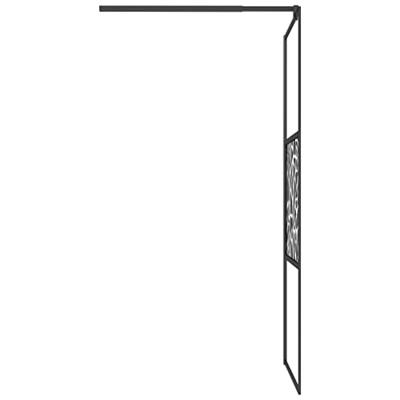 Inloopdouchewand met stenenmotief 90x195 cm ESG-glas zwart - thumbnail