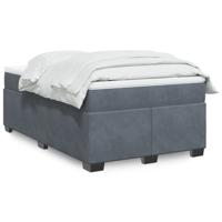 Boxspring met matras fluweel donkergrijs 120x190 cm - thumbnail