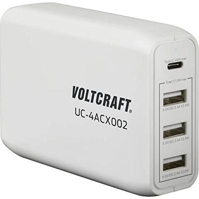 VOLTCRAFT UC-4ACX002 VC-11744745 USB-oplader Binnen Uitgangsstroom (max.) 3400 mA 4 x 1x USB-C, 3x USB-A