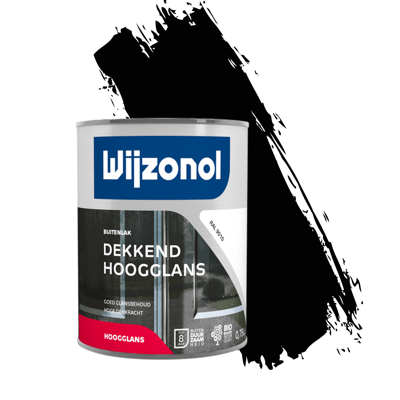 Wijzonol Dekkend Hoogglanslak 750 ml 9450 Zwart