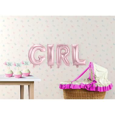Set baby roze folie ballonnen &apos;Girl&apos;