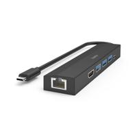 Hama USB 3.2 Gen 1-hub 6 poorten Met snellaadpoort, Met USB-C stekker, Ultra HD-geschikt Zwart - thumbnail