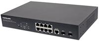 Intellinet 8-Port Gigabit Ethernet PoE+ Web-Managed Switch met 2 SFP-poorten, IEEE 802.3ataf Power Over Ethernet PoE+PoE Compliant, 140 561167, Zwart - thumbnail
