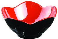 Melamine Kom Zwart/Rood - 9 x 4cm - thumbnail
