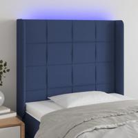 Hoofdbord LED 93x16x118/128 cm stof blauw - thumbnail