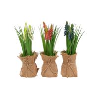 Countryfield Kunstbloem in pot muscari h20cm - thumbnail
