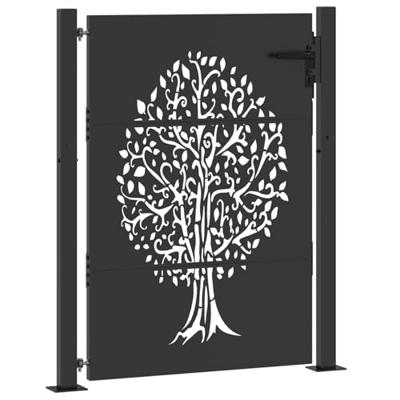 Tuinpoort met slot Zwart 105 x 150 cm Poedergecoat staal