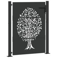 Tuinpoort met slot Zwart 105 x 150 cm Poedergecoat staal - thumbnail