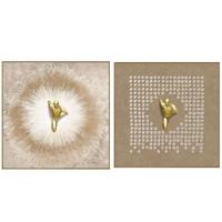 Schilderij Home ESPRIT Bruin Mannen Modern (2 Stuks) - thumbnail