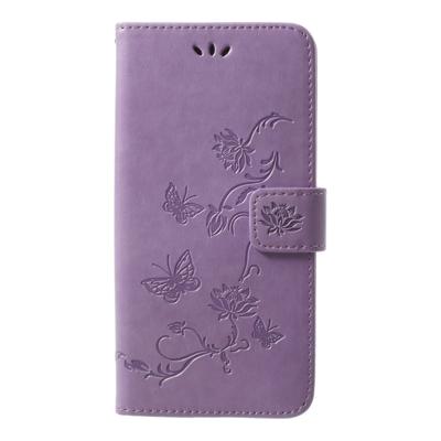 Shop4 - Samsung Galaxy S9 Plus Hoesje - Wallet Case Vlinder Patroon Paars
