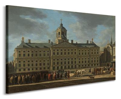Schilderij - Gerrit Adriaensz. Berckheyde, Het stadhuis op de Dam in Amsterdam, 1672, 90x70cm