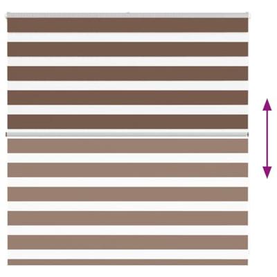 VidaXL Zebra rolgordijn 145x100 cm stofbreedte 140,9cm polyester bruin