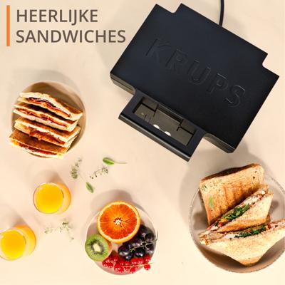 Krups FDK462 Tosti apparaat Zwart - thumbnail