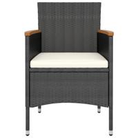 5-delige Tuinset poly rattan en gehard glas zwart - thumbnail