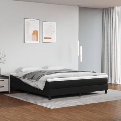 Boxspring met matras kunstleer zwart 180x200 cm