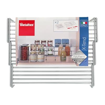 Metaltex smart kitchen 2-delig schuifbaar kruidenrek 28/55x23x13 cm zilver