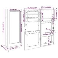 Sieradenkast met spiegel wandgemonteerd 30x8,5x67 cm wit - thumbnail