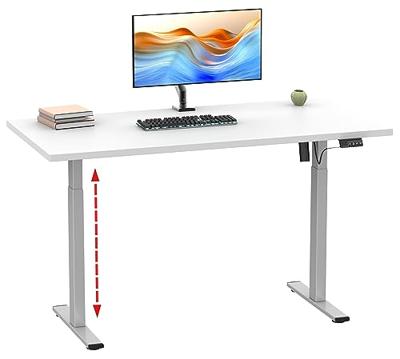 VCM Elektrisch verstelbaar bureau E-Lona (Wit/zilver, 140 x 80 cm)