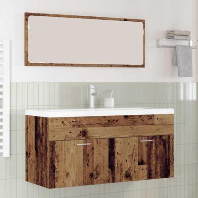 Badkamerkast met lade Oud Hout 100 x 38,5 x 46 cm Bewerkt hout