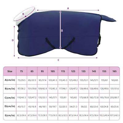 VidaXL Paardendeken marineblauw 155 cm polar fleece