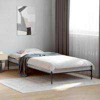 Bedframe bewerkt hout en metaal grijs sonoma eiken 90x200 cm - thumbnail