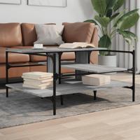 Salontafel 100x100x48,5 cm bewerkt hout grijs sonoma - thumbnail