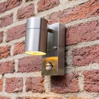 Mason wandlamp - RVS - Bewegingsmelder en schemerschakelaar - IP44 spatwaterdicht - Spotlight voor binnen en buiten - Exclusief GU10 lichtbron - thumbnail