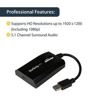 .com USB 3.0 naar HDMI externe Multi-Monitor grafische videoadapter voor Mac/ pc – DisplayLink gecertificeerd - HD 1080p - Externe video-adapter - USB 3.0 - HDMI - zwart - thumbnail