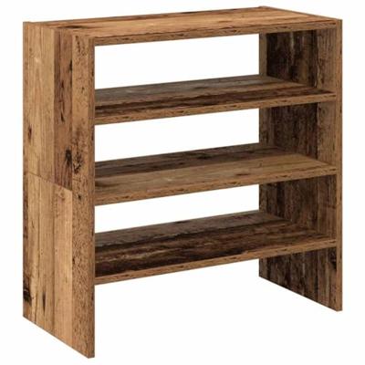 VidaXL Schoenenrekken 2 st stapelbaar 60x30x30,5 cm oud houtkleurig