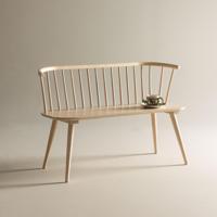 Nohr Eetkamerbank 'Araseli' Rubberhout, 120cm, kleur Naturel - thumbnail