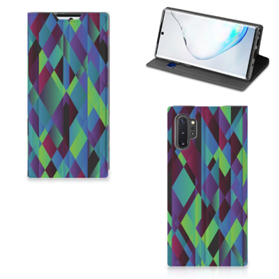 Samsung Galaxy Note 10 Plus Stand Case Abstract Green Blue