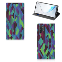 Samsung Galaxy Note 10 Plus Stand Case Abstract Green Blue - thumbnail