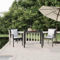 3-delige Tuinset met kussens poly rattan zwart - thumbnail