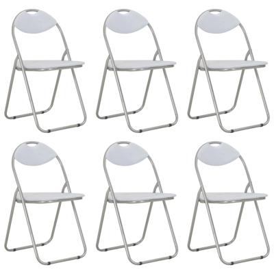 Eetkamerstoelen inklapbaar 6 st kunstleer wit