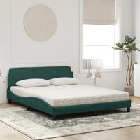 Bed met matras "Dover" fluweel donkergroen 160x200 cm - thumbnail