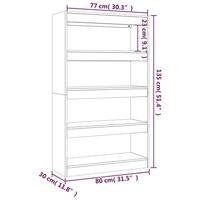 Boekenkast/kamerscherm 80x30x135 cm spaanplaat gerookt eiken - thumbnail