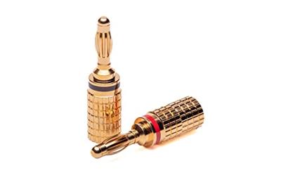 AGS71 Luidsprekerconnector Stekker, recht Aantal polen: 1 Goud 2 stuk(s)