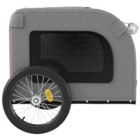 Hondenfietstrailer oxfordstof en ijzer rood en grijs - thumbnail