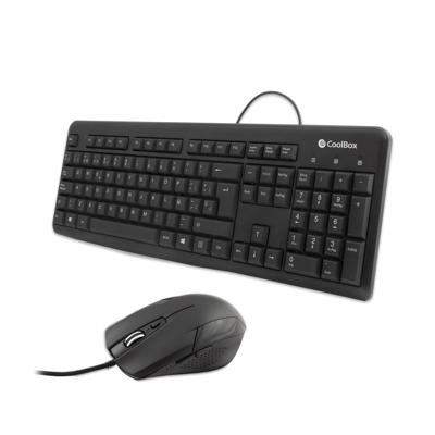 Toetsenbord en muis CoolBox COO-KTR-01U Zwart Qwerty Spaans