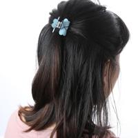 Mode vrouwen haar klauw elegante mini eenvoudige kleurrijke Bun haaraccessoires (blauw) - thumbnail