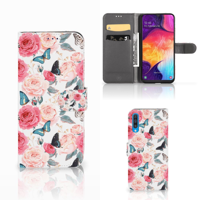 Samsung Galaxy A50 Hoesje Butterfly Roses - thumbnail