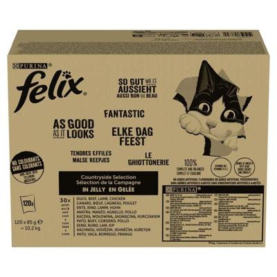 PURINA Felix Countryside Selection - nat kattenvoer - 120x85g PURINA Felix Countryside Selection - nat kattenvoer - 120x85g