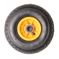 MM Wiel 300x4 zonder as gele velg voor slangenwagen - thumbnail