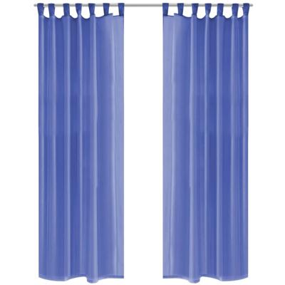 VidaXL Gordijnen voile 140x225 cm koningsblauw 2 st
