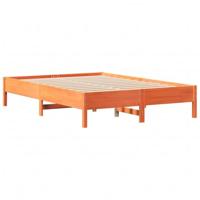 Bed met boekenkast zonder matras grenenhout wasbruin 135x190 cm - thumbnail