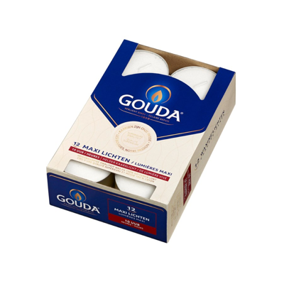 Gouda Maxi Lichten 10 Uur Wit 12st Gouda Maxi Lichten 10 Uur Wit 12st