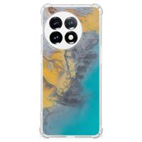 OnePlus 11 Anti-Shock Hoesje Marble Blue Gold - thumbnail