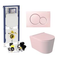 Geberit UP720 Toiletset Wandcloset Salenzi Civita Mat Roze met Sigma 01 Drukplaat - thumbnail