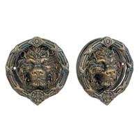 Gietijzeren deurklopper met een leeuwenkop - thumbnail