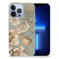 TPU Case voor Apple iPhone 13 Pro Vintage Bird Flowers - thumbnail